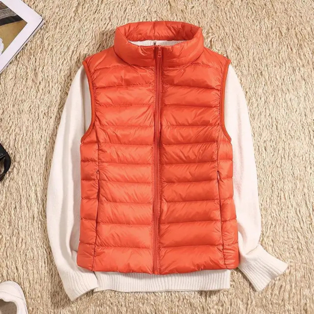 Gestepptes Puffer Vest für Damen | Ärmellos mit hohem Kragen