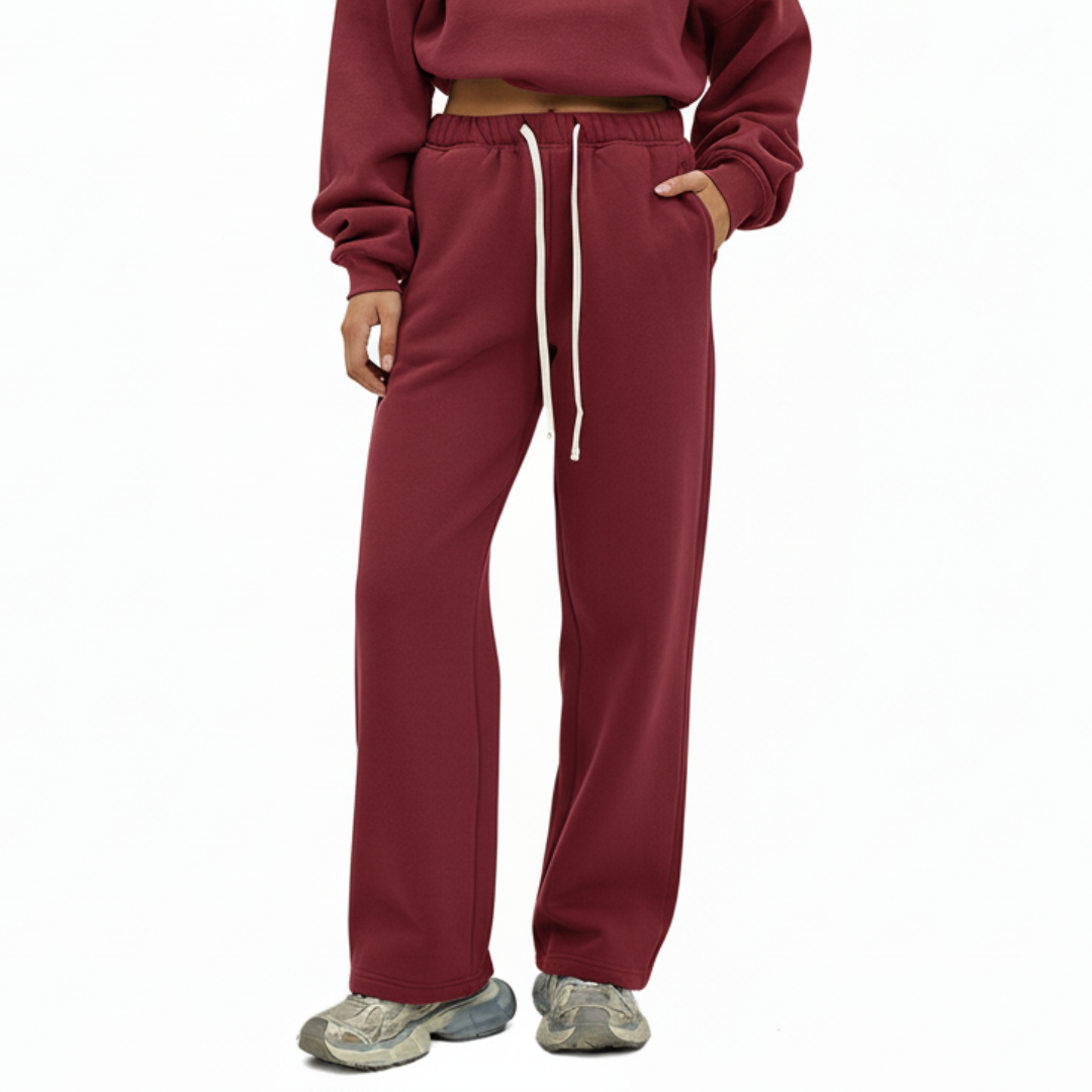 Jogginghose mit geradem Bein und elastischem Bund für Damen