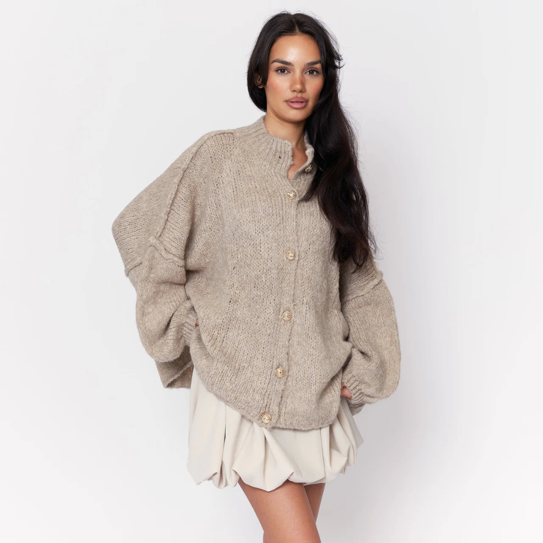 Übergroßer Cardigan für Damen | Knopfleiste