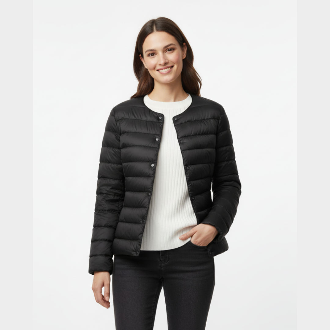 Gesteppten Daunenjacke für Damen | Frontreißverschluss