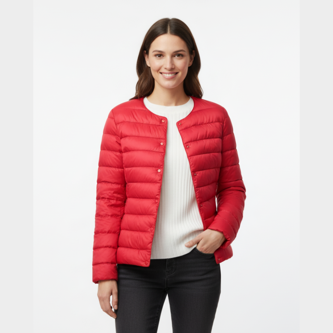 Gesteppten Daunenjacke für Damen | Frontreißverschluss