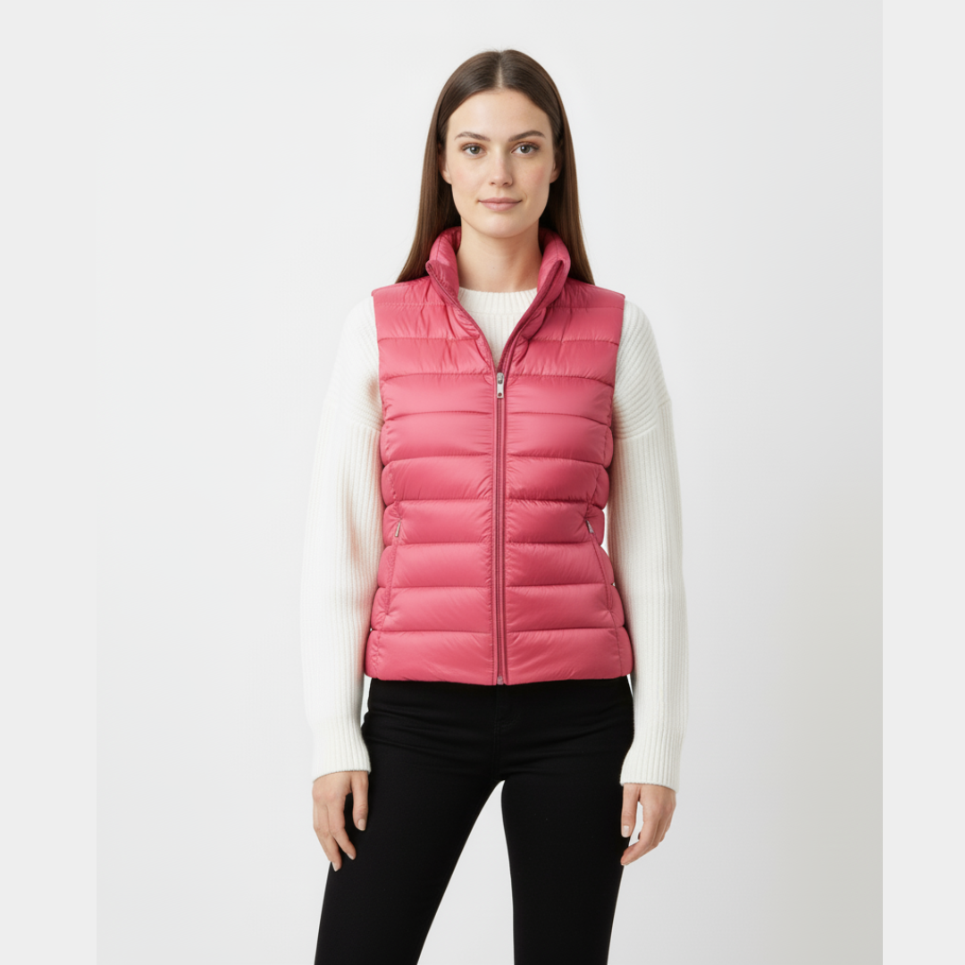 Gestepptes Puffer Vest für Damen | Ärmellos mit hohem Kragen