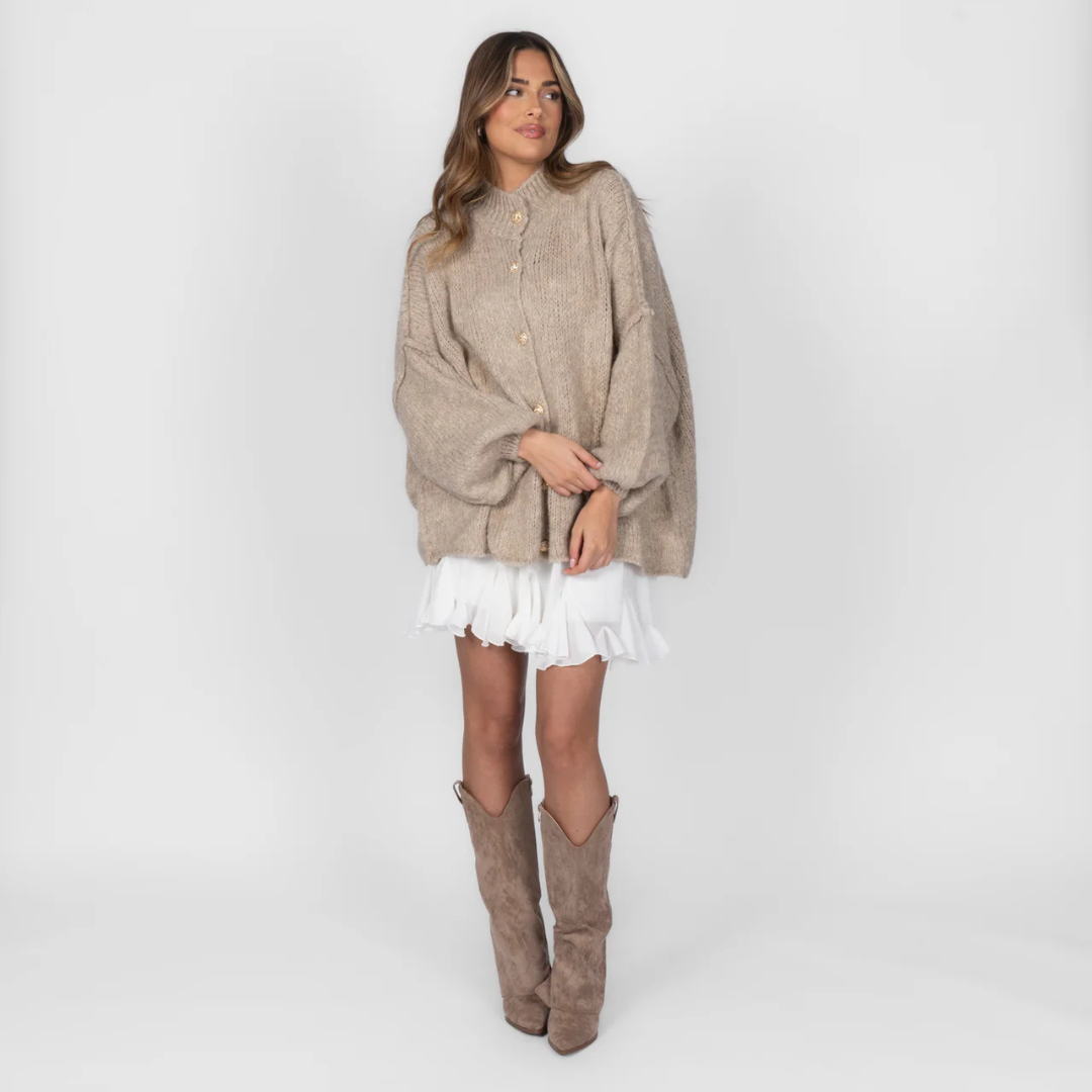 Übergroßer Cardigan für Damen | Knopfleiste