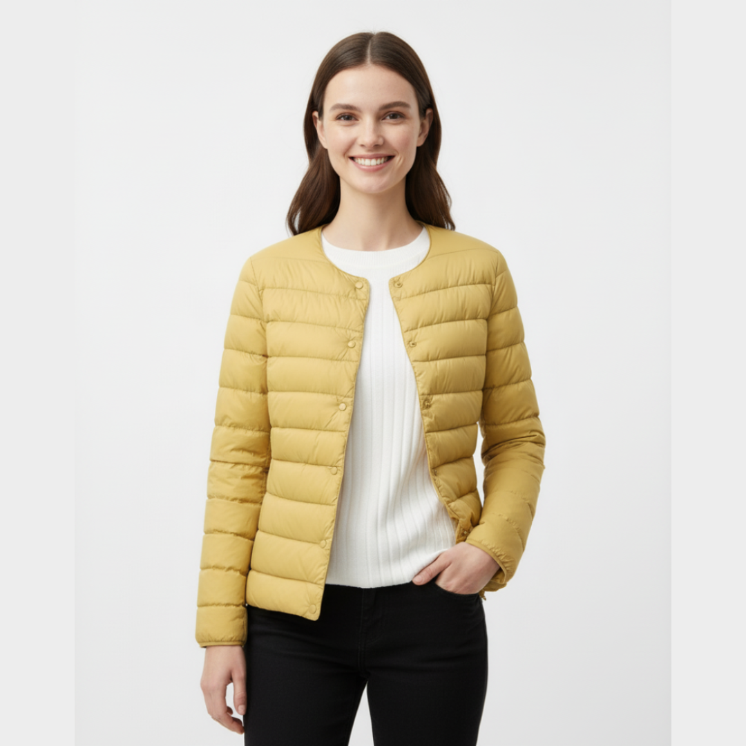 Gesteppten Daunenjacke für Damen | Frontreißverschluss