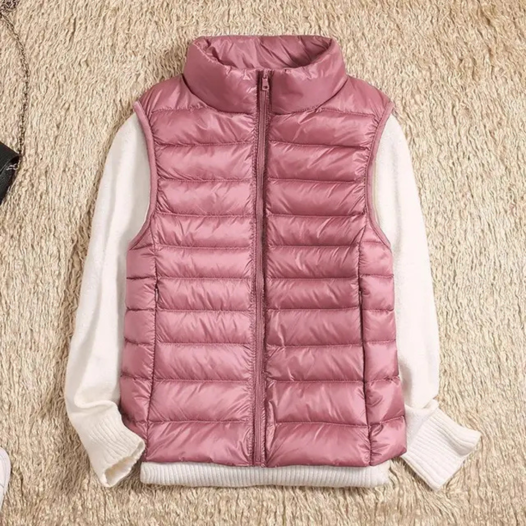 Gestepptes Puffer Vest für Damen | Ärmellos mit hohem Kragen