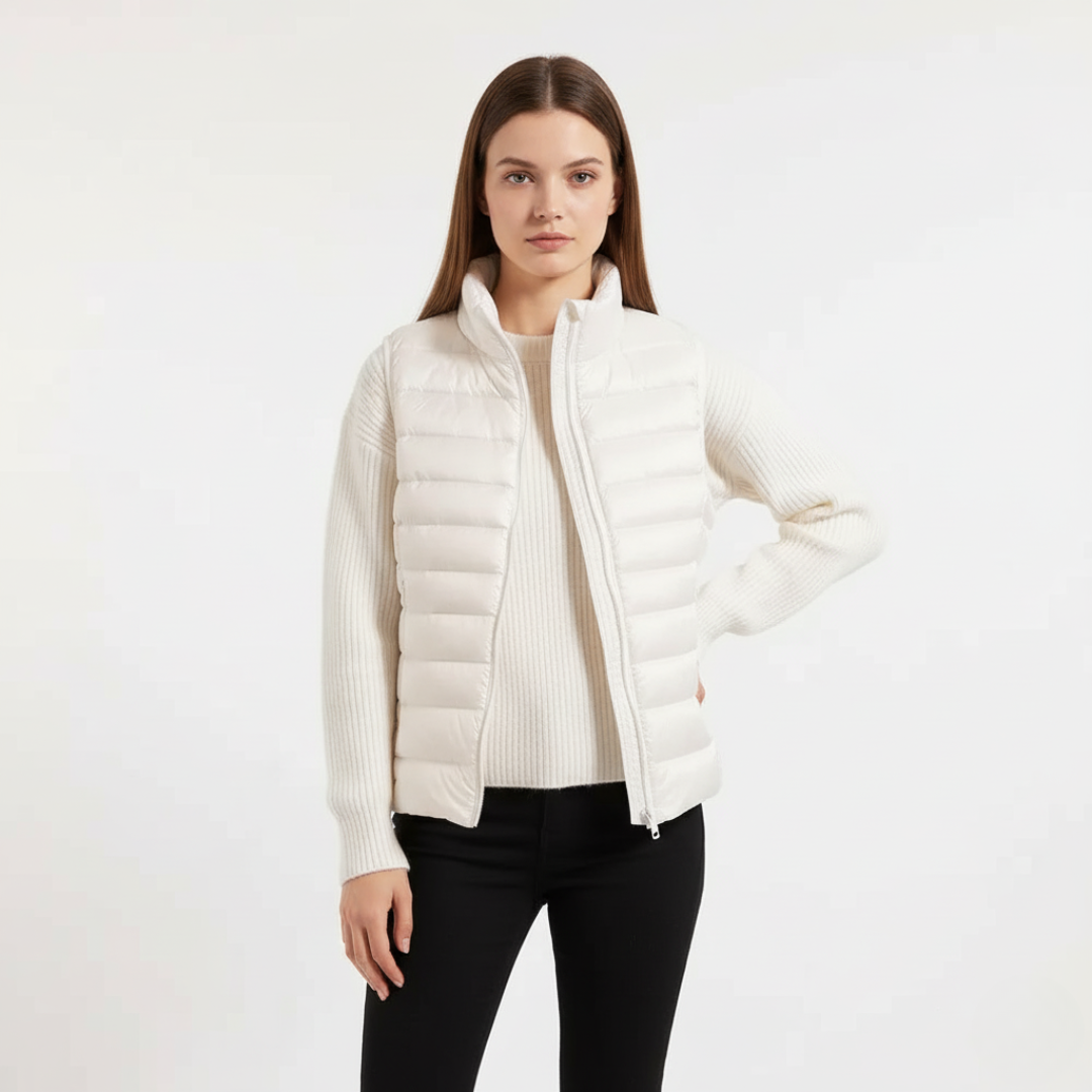 Gestepptes Puffer Vest für Damen | Ärmellos mit hohem Kragen