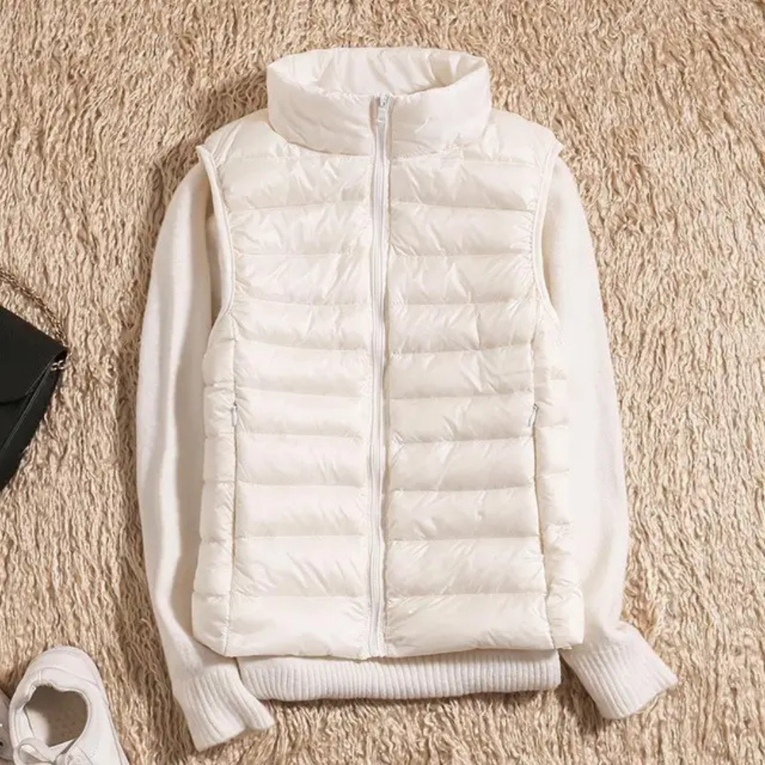 Gestepptes Puffer Vest für Damen | Ärmellos mit hohem Kragen