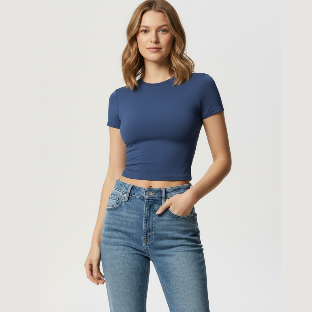Kurzarmshirt in Cropped-Länge für Damen