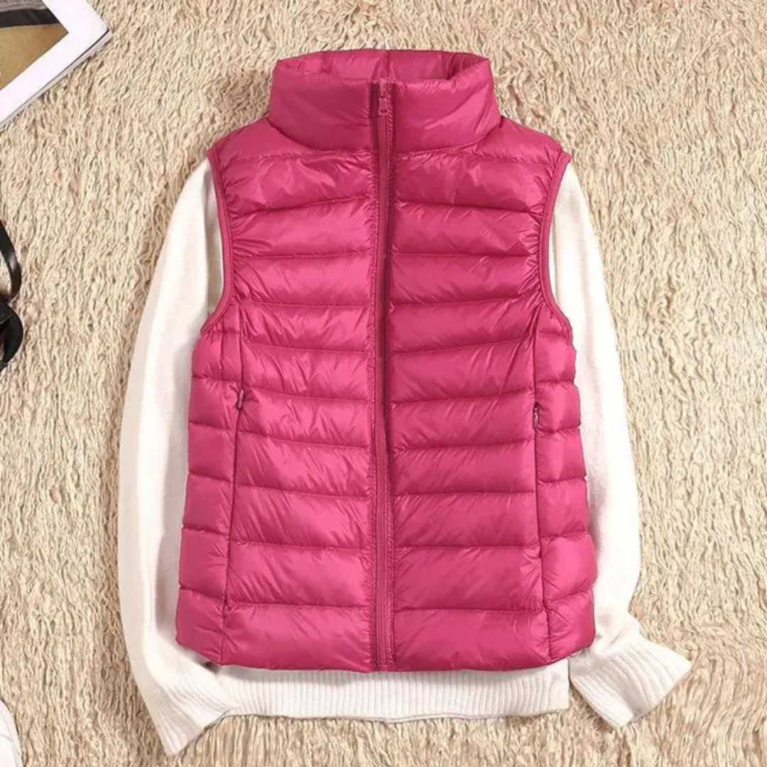 Gestepptes Puffer Vest für Damen | Ärmellos mit hohem Kragen