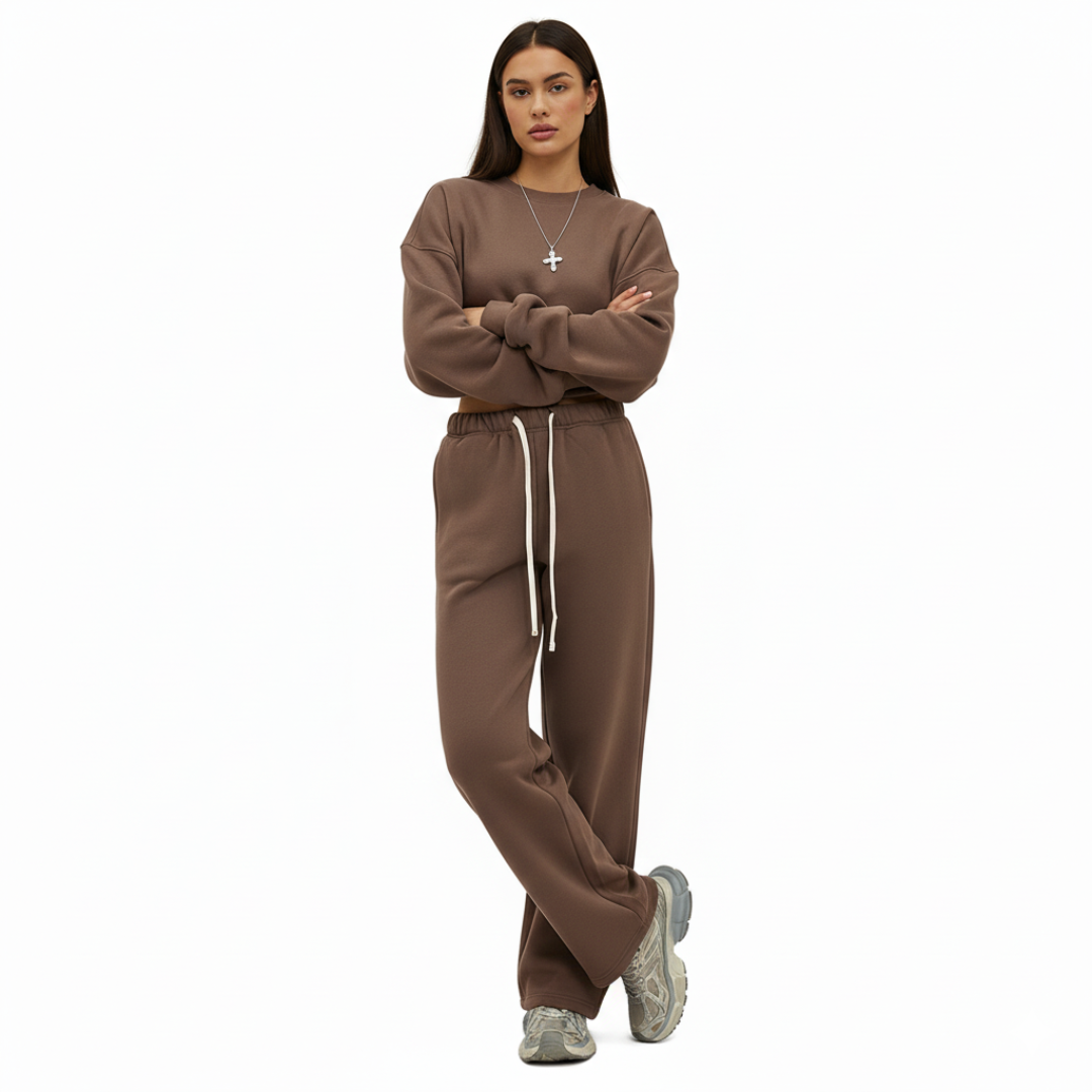 Jogginghose mit geradem Bein und elastischem Bund für Damen