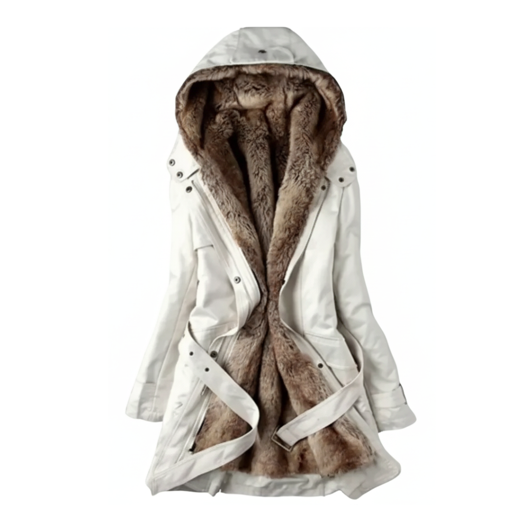 Damen Winterparka mit Kapuze und Gürtel | Winteroberbekleidung