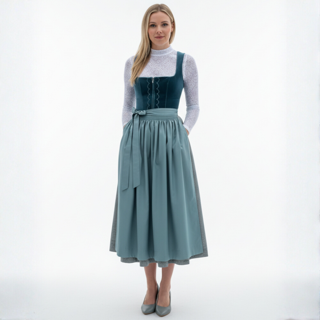 Besticktes Midi-Dirndlkleid für Damen | Vintage-Stil
