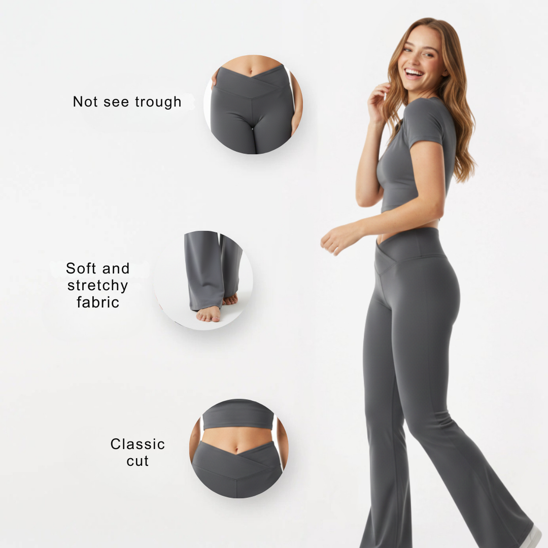 High-waist yoga pants for women | Elastic Slimming Flared Pants
