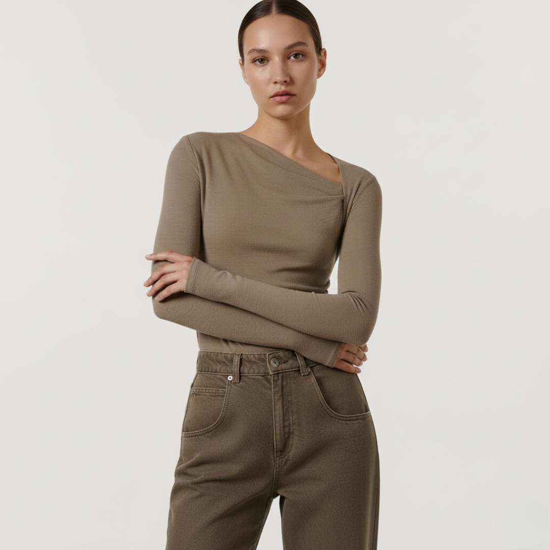Langarmshirt für Damen | Asymmetrisches Design