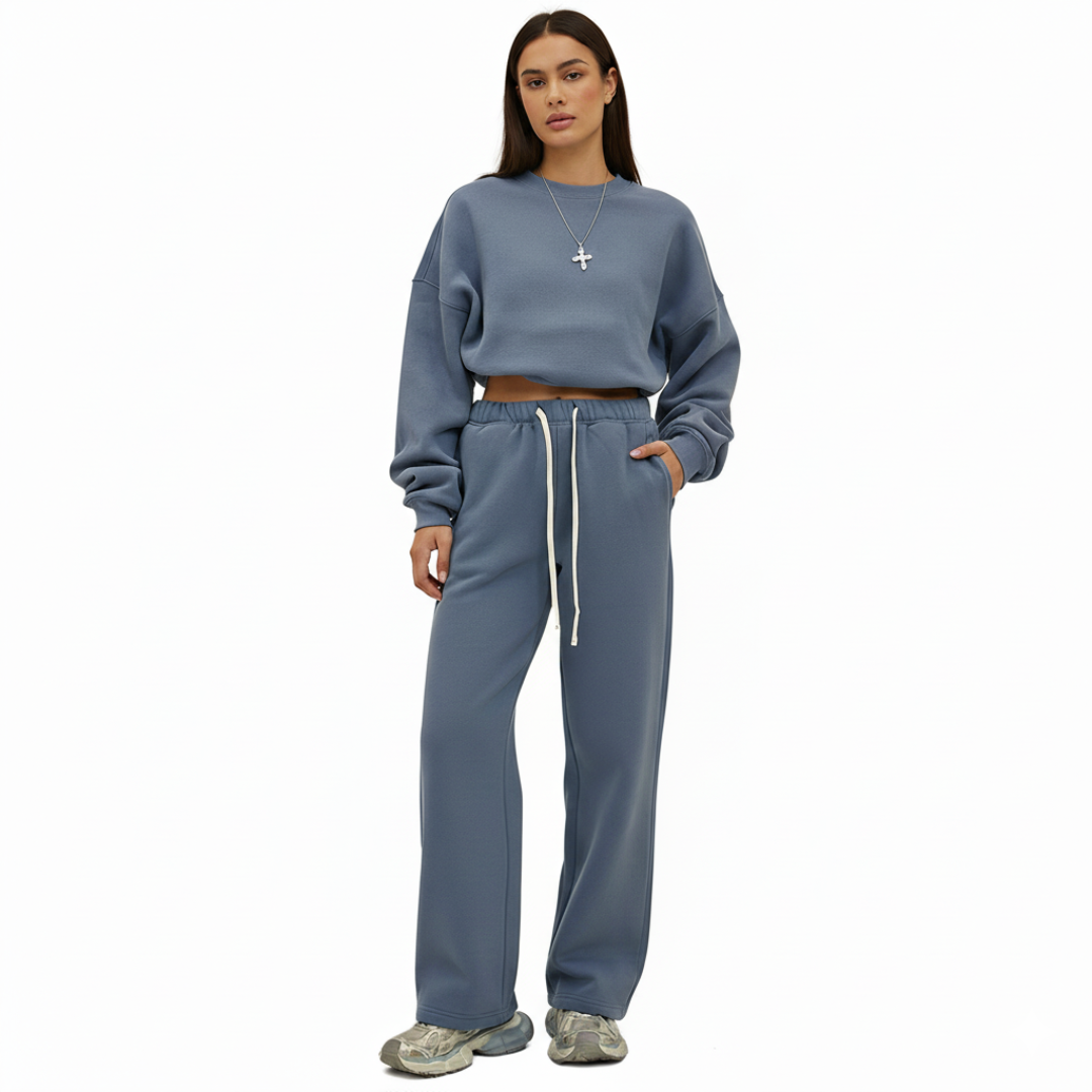 Jogginghose mit geradem Bein und elastischem Bund für Damen