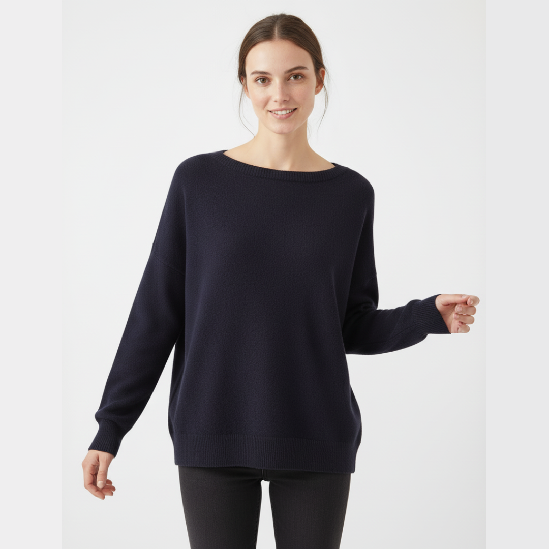 Pullover Damen | Strickpullover mit Rundhalsausschnitt