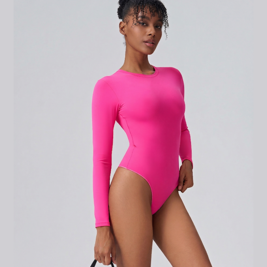 Seamless Long Sleeve Bodysuit for Women – Stretch Body for Everyday and Layering