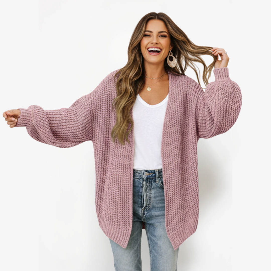 Oversized cardigan for women | Open front design