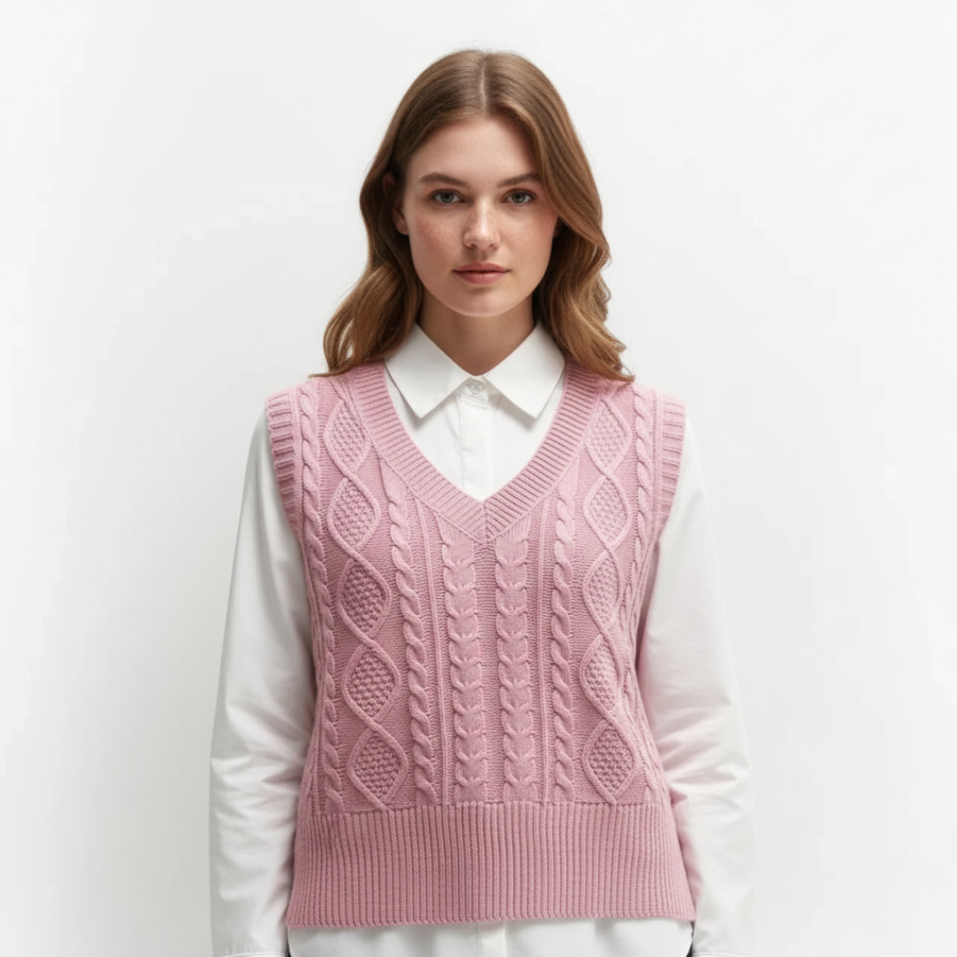 Damenweste | Strickweste mit V-Ausschnitt