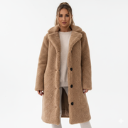 Long teddy jacket for women | with buttons