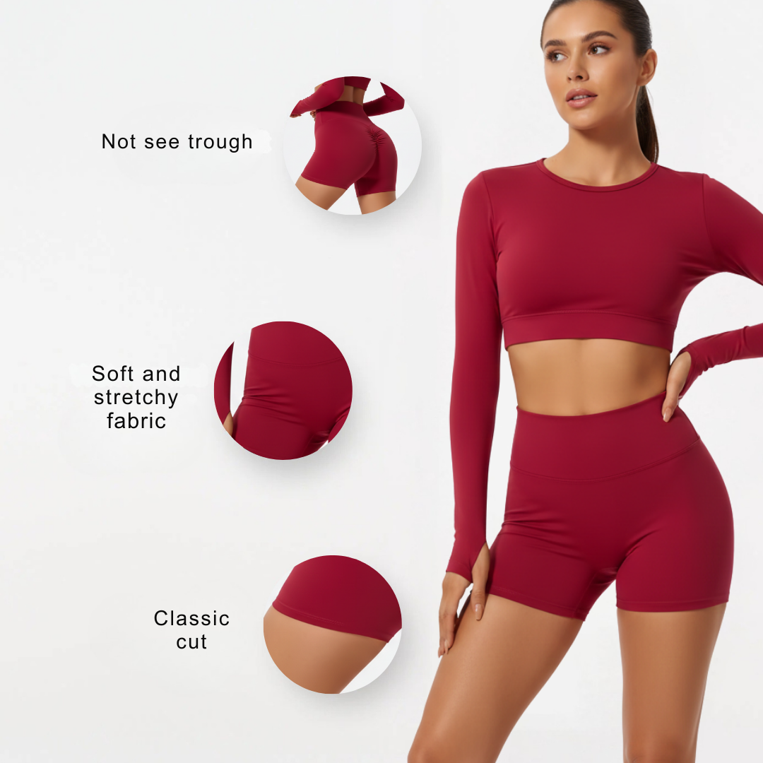 Hoch taillierte Gymshorts für Damen