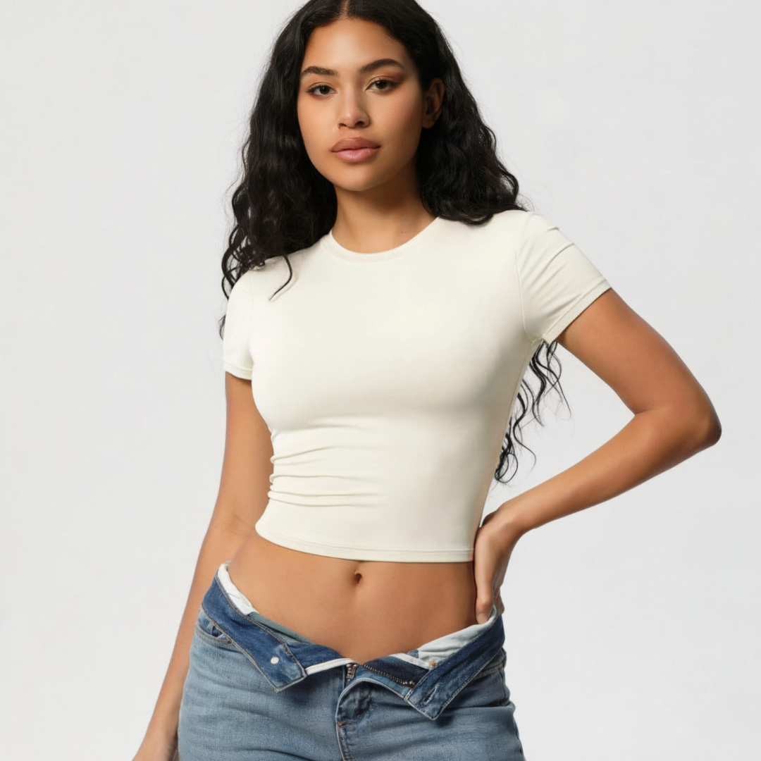 Kurzarmshirt in Cropped-Länge für Damen