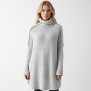 Übergroßer Rollkragen Strickpullover für Damen | Langarm Design