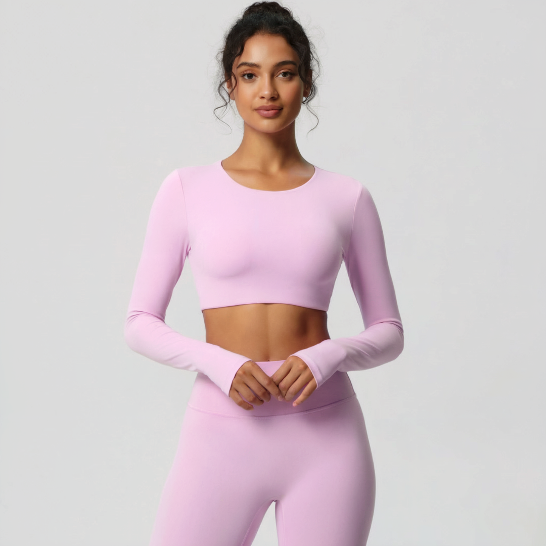 Langärmeliges Crop Top für Damen