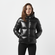 Metallische Pufferjacke Damen | Isolierende Außenschicht