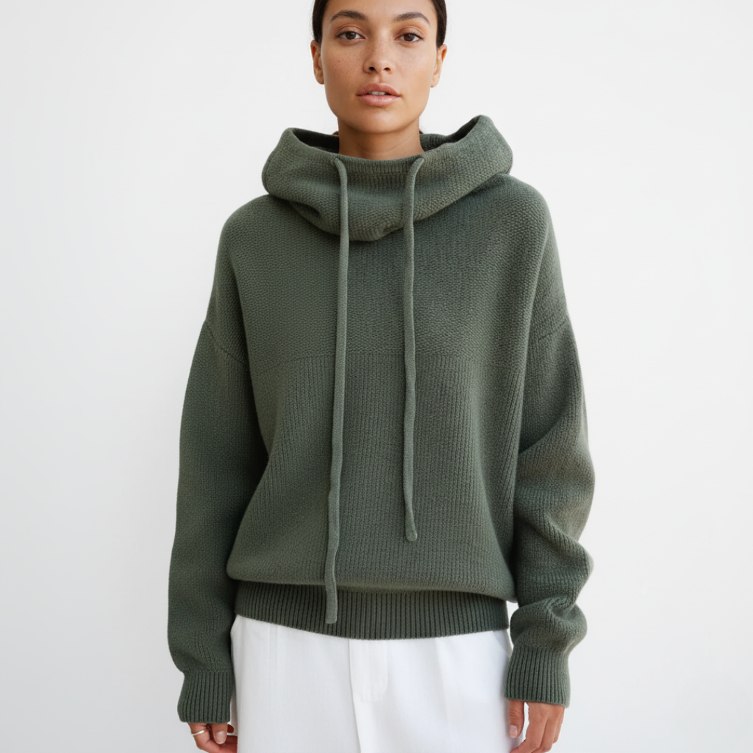 Damen Strickpullover | mit Kapuze