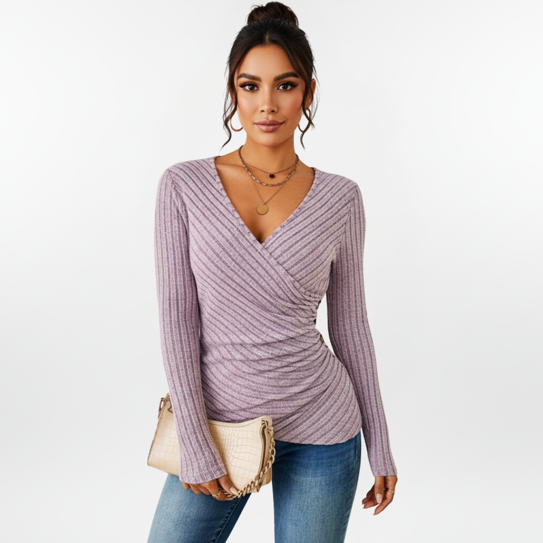 Damen Langarmpullover | mit V-Ausschnitt