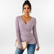 Damen Langarmpullover | mit V-Ausschnitt