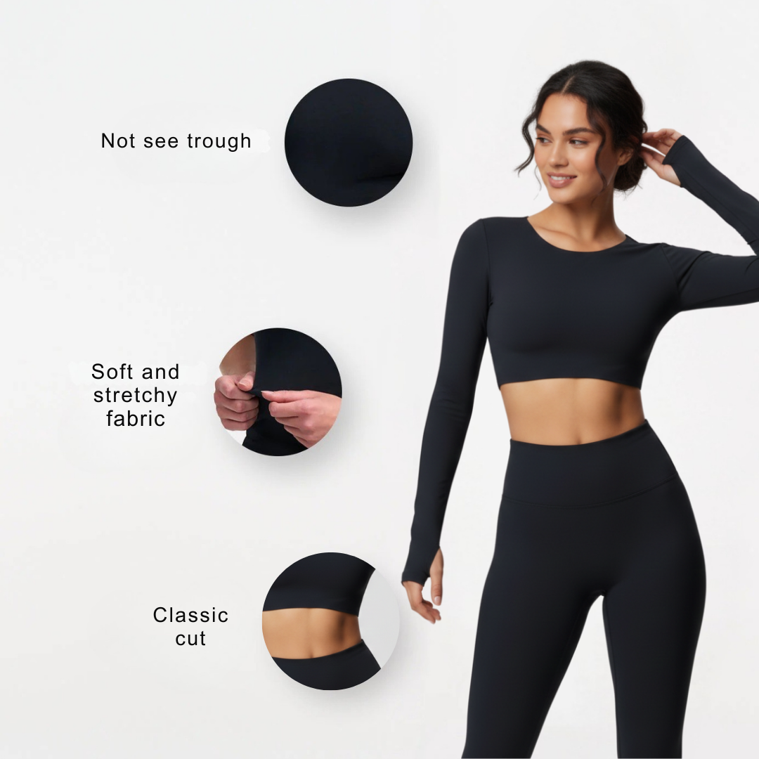 Long-sleeved crop top for women