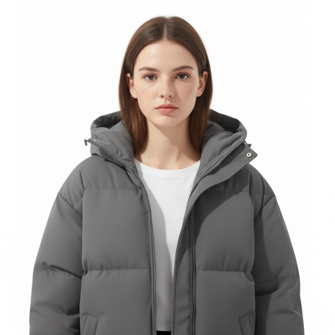 Pufferjacke Damen mit Kapuze | Isolierende Außenschicht