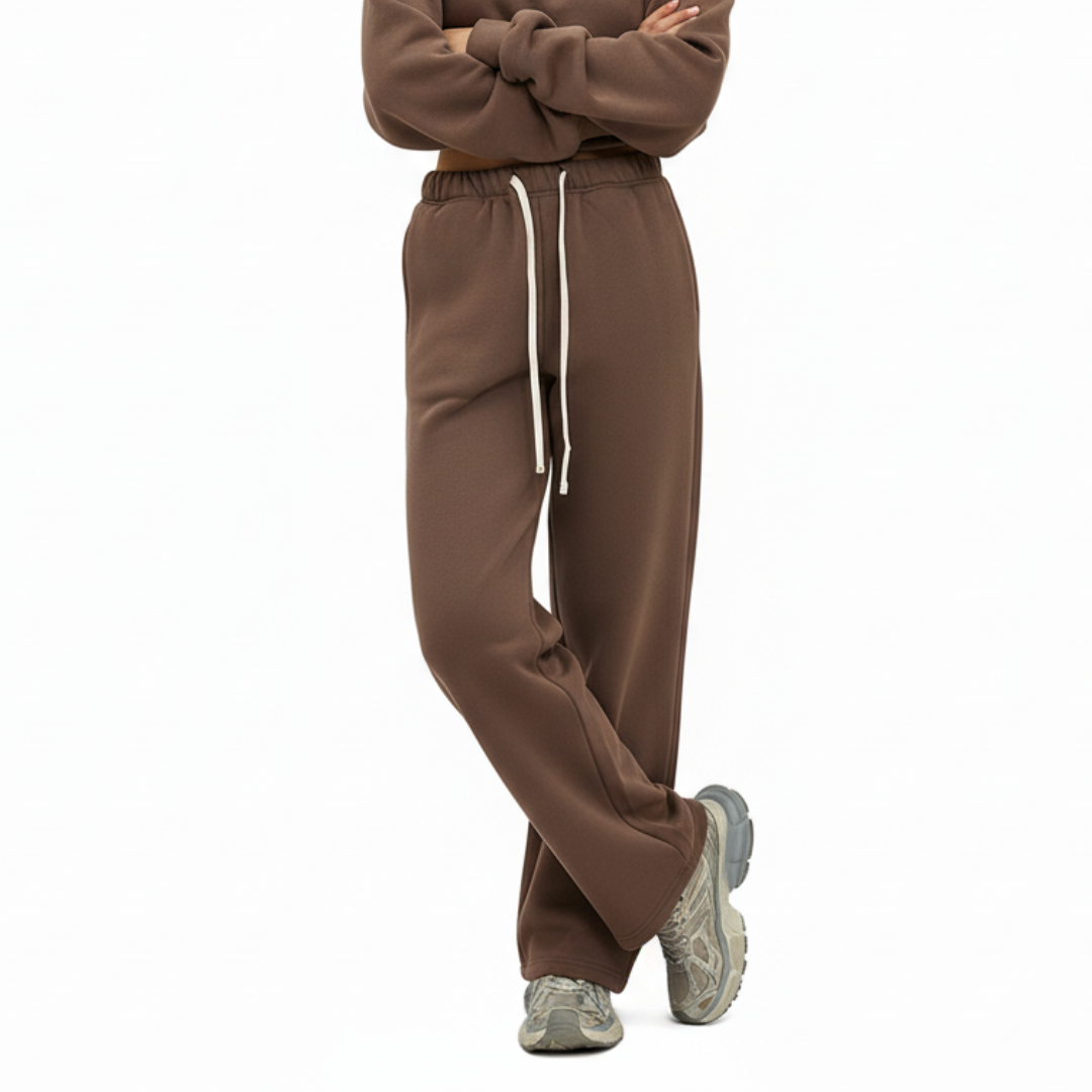 Jogginghose mit geradem Bein und elastischem Bund für Damen