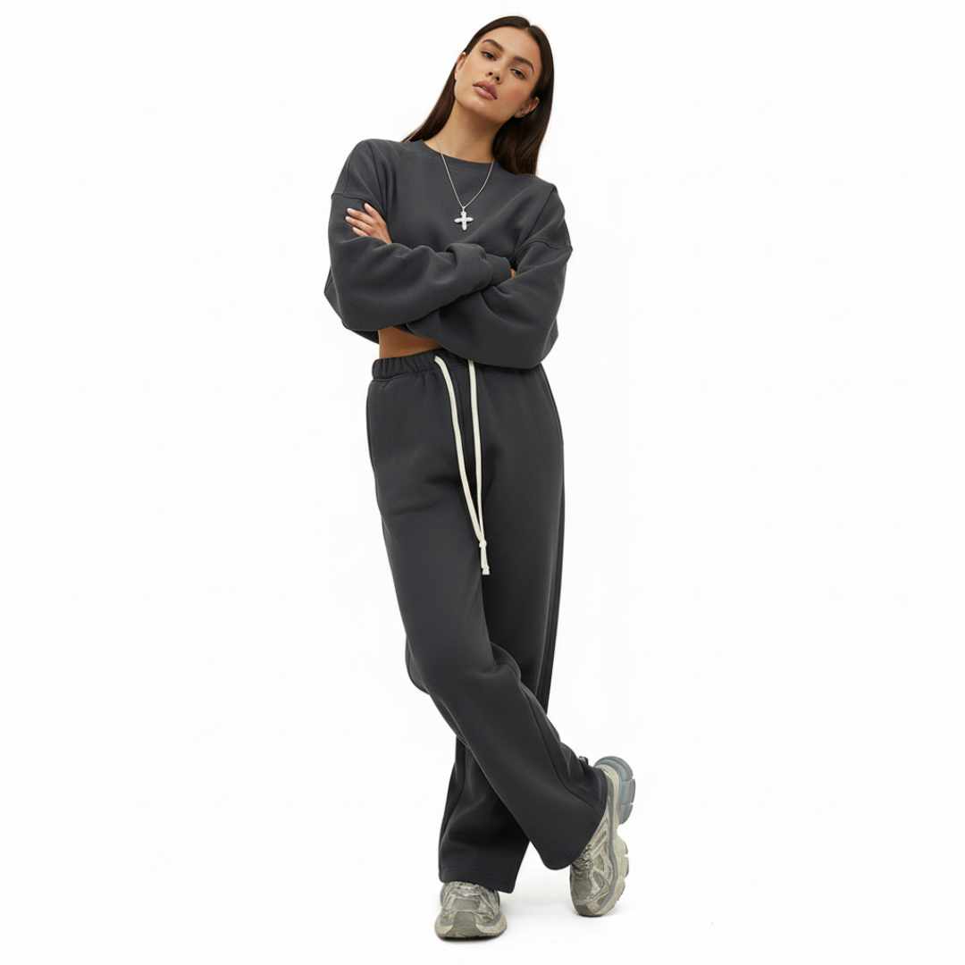 Jogginghose mit geradem Bein und elastischem Bund für Damen