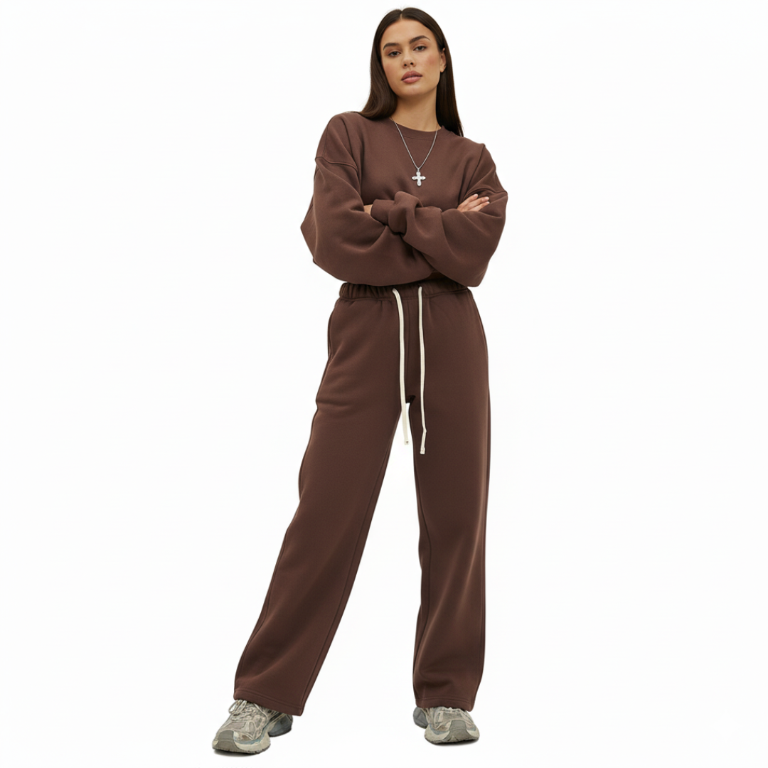 Jogginghose mit geradem Bein und elastischem Bund für Damen