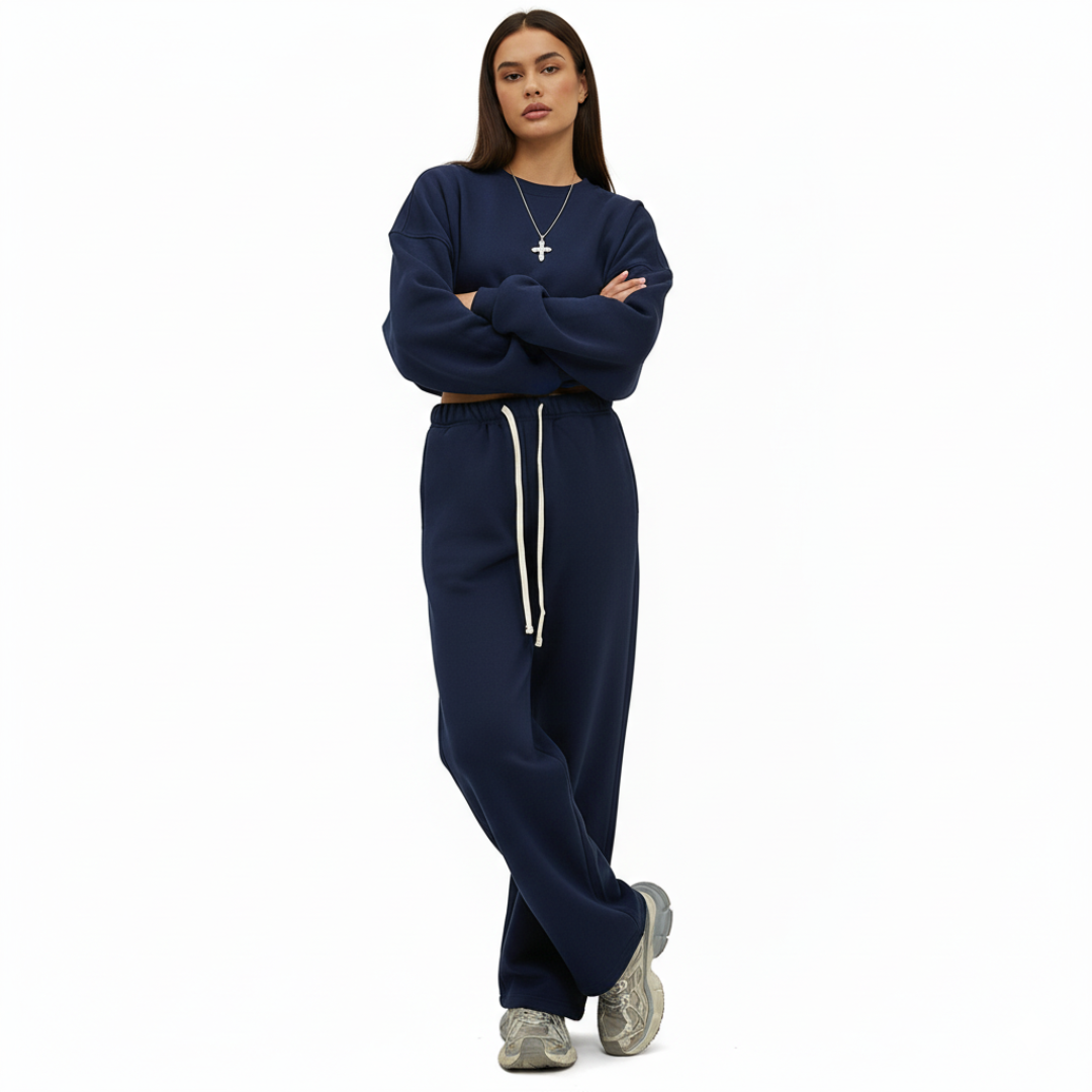 Jogginghose mit geradem Bein und elastischem Bund für Damen