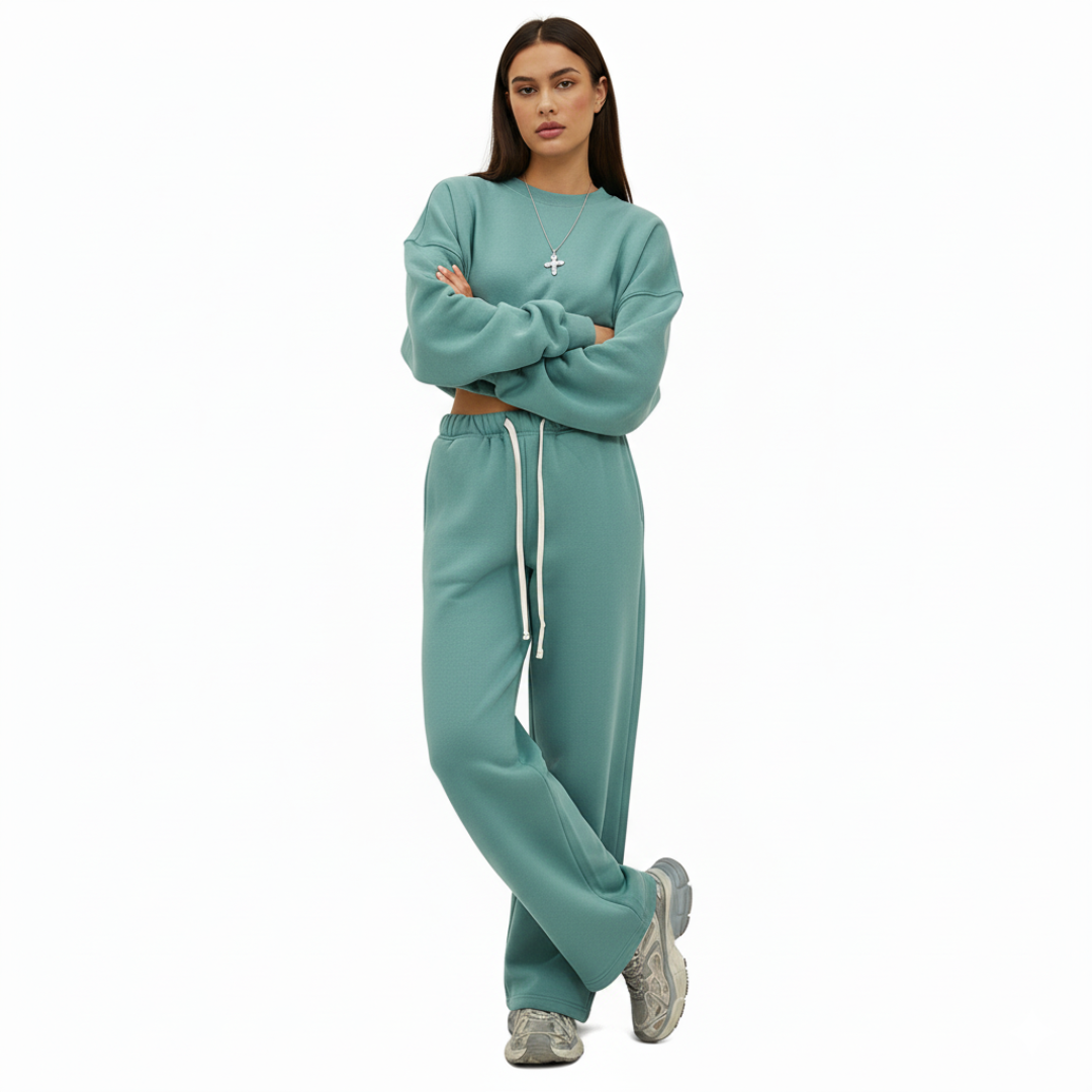 Jogginghose mit geradem Bein und elastischem Bund für Damen