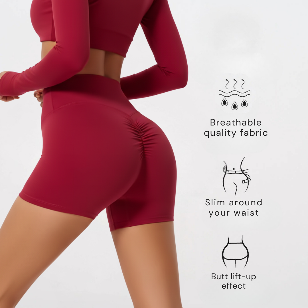 Hoch taillierte Gymshorts für Damen