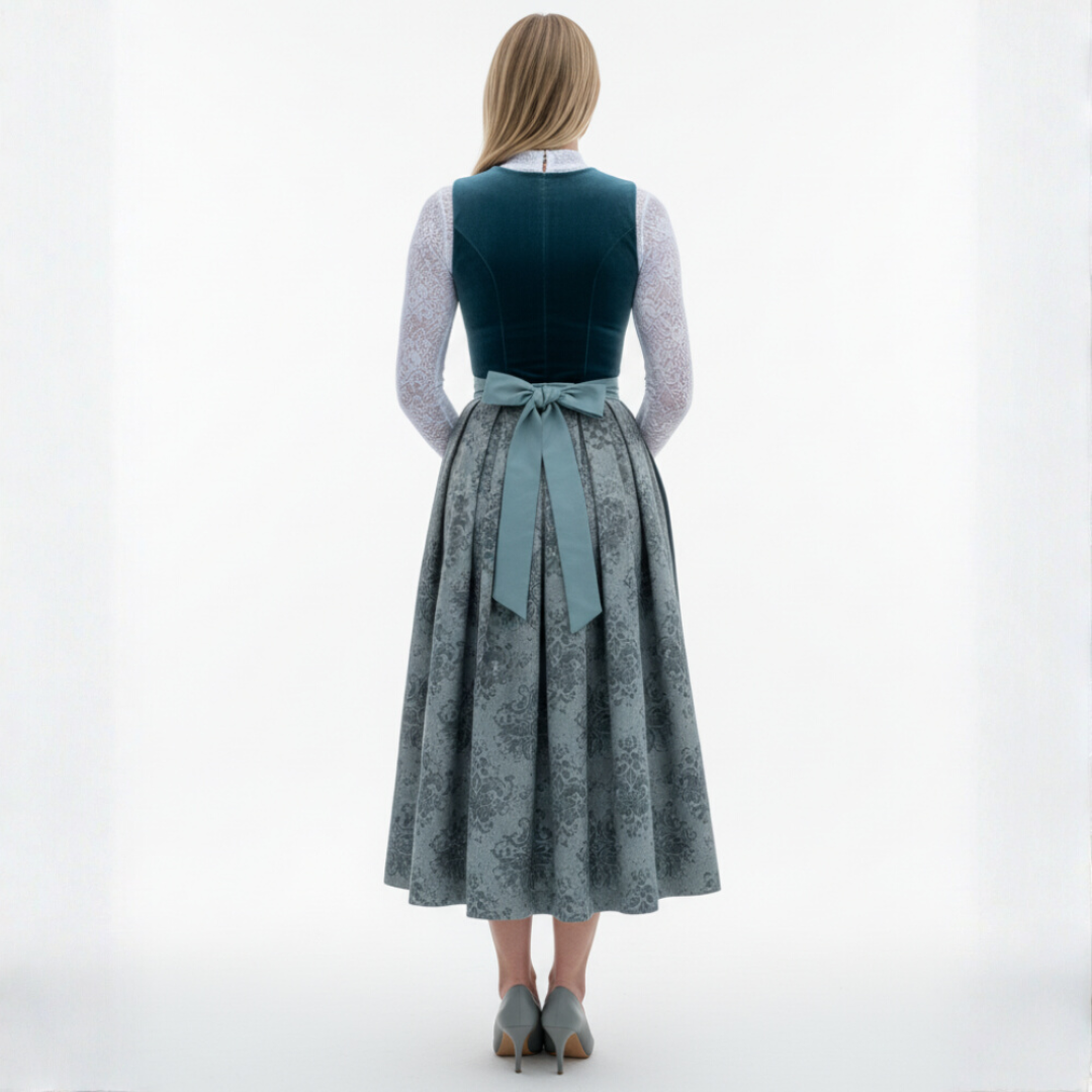 Besticktes Midi-Dirndlkleid für Damen | Vintage-Stil