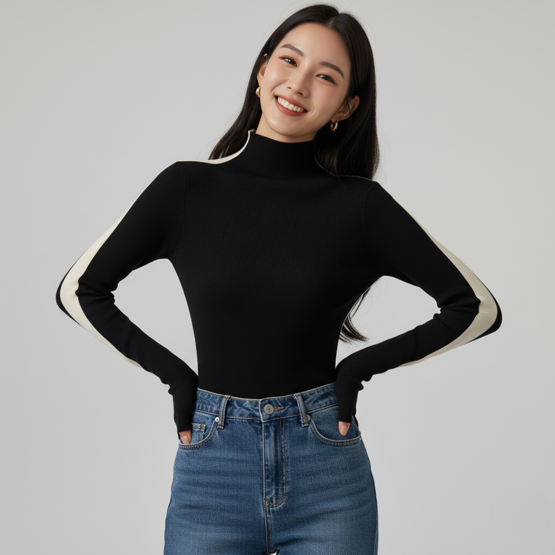 Langarmshirt für Damen | Bicolore und Double Face