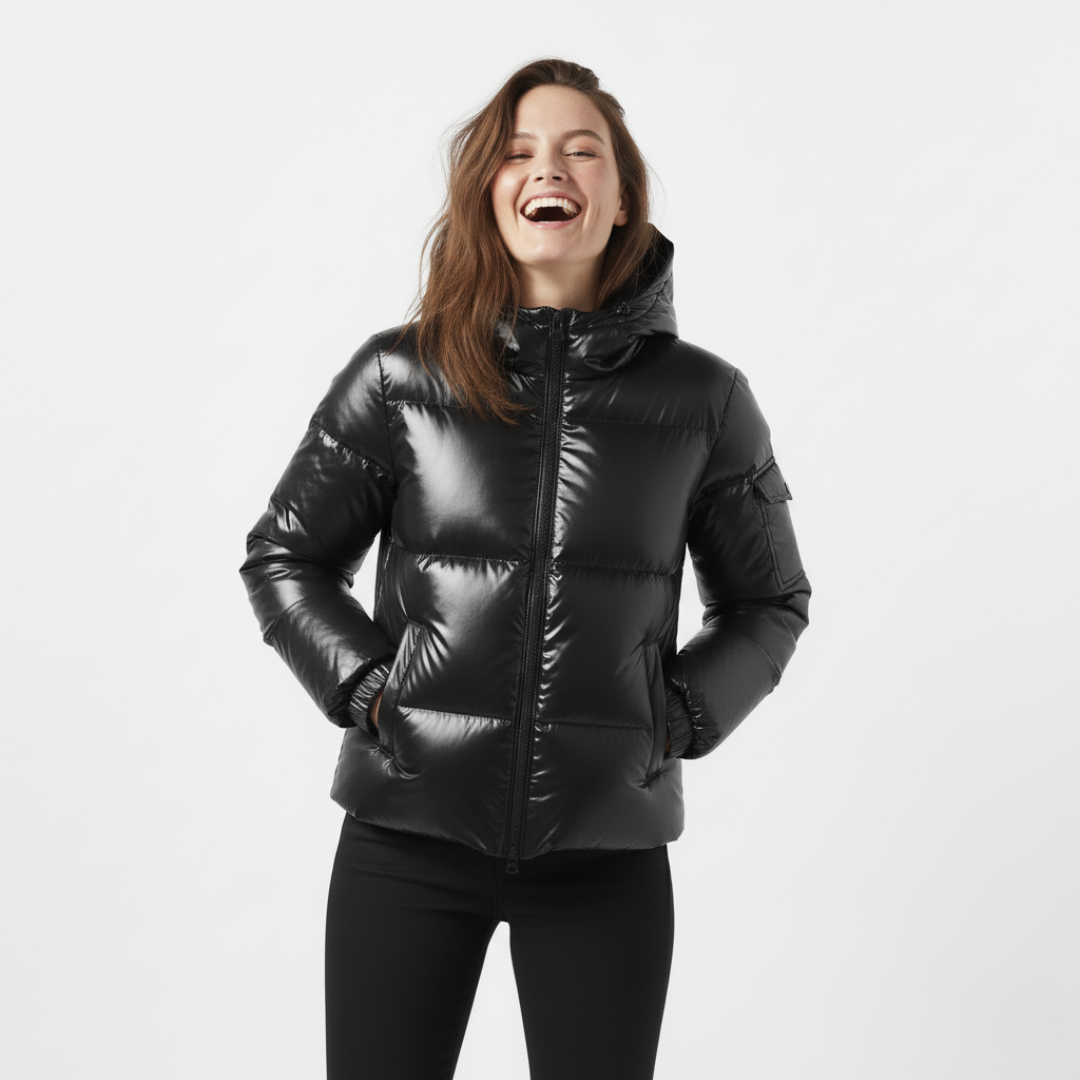 Metallische Pufferjacke Damen | Isolierende Außenschicht