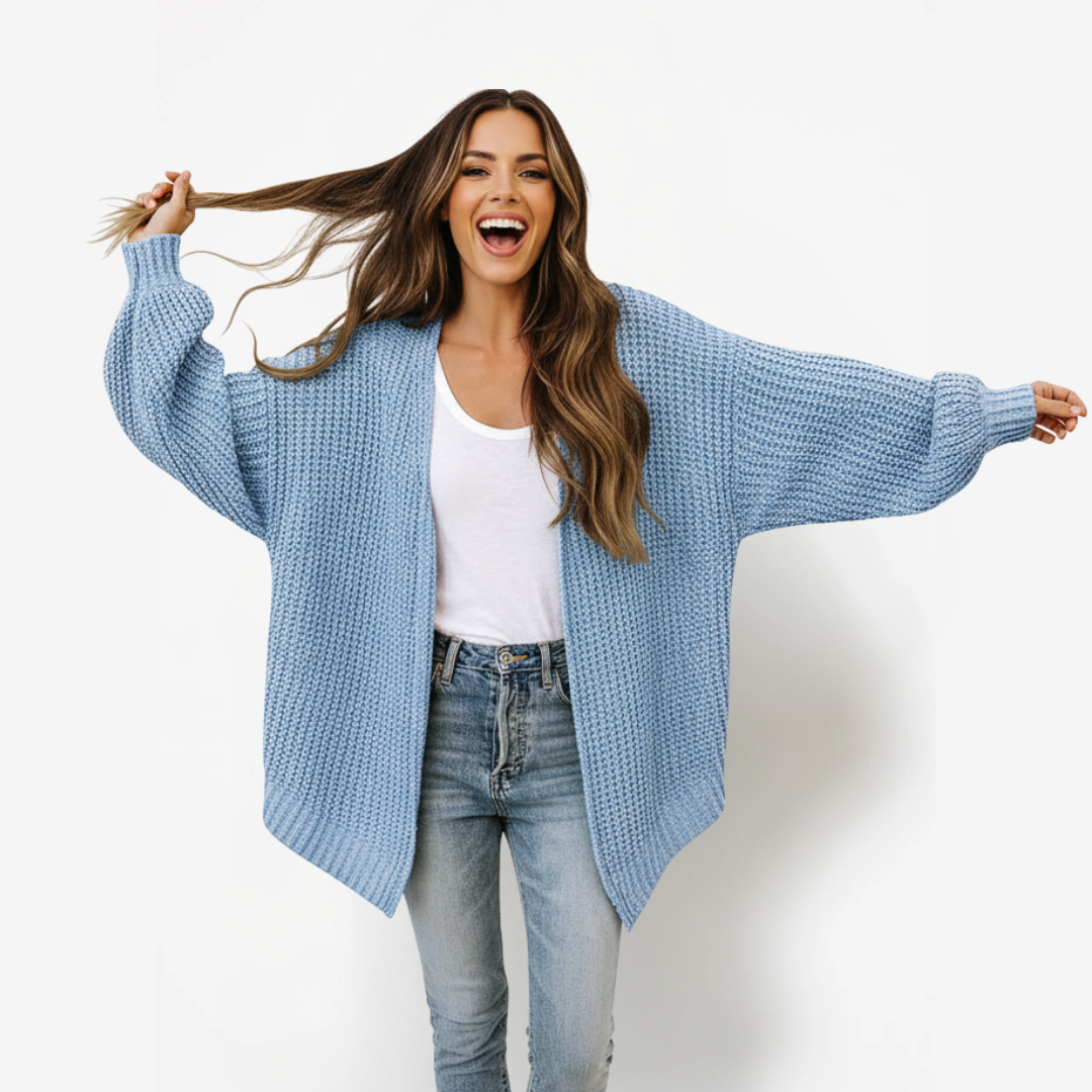 Oversized cardigan for women | Open front design