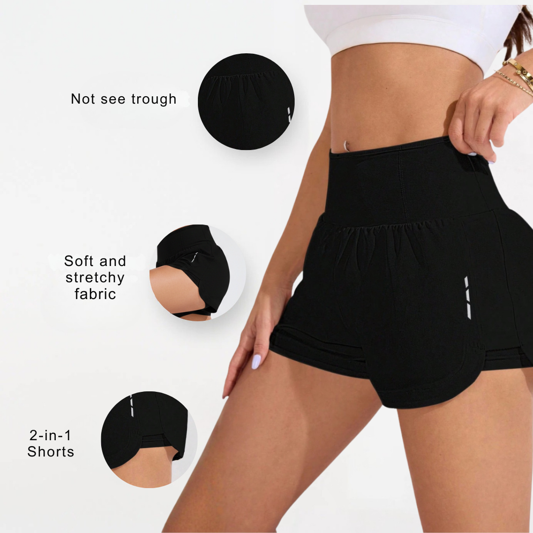 Running shorts for women | Elastic waist shorts with pockets