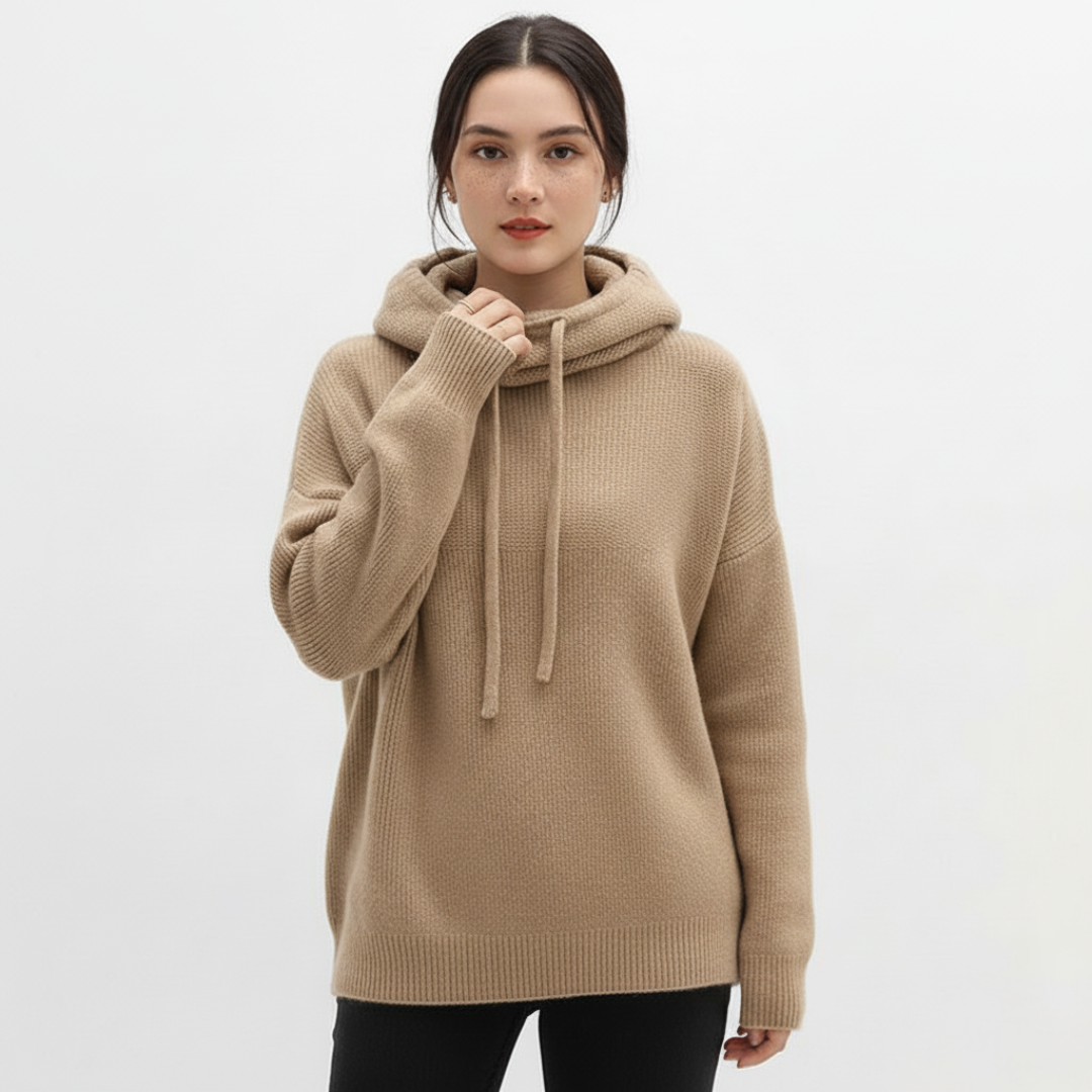 Damen Strickpullover | mit Kapuze