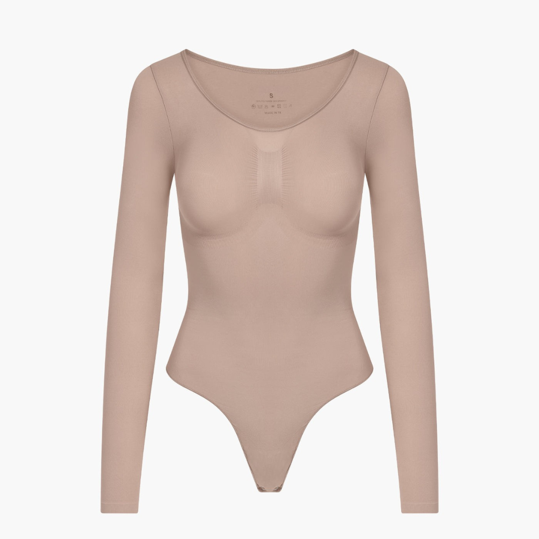 Bodysuit Sculpting Shapewear Longsleeve mit String