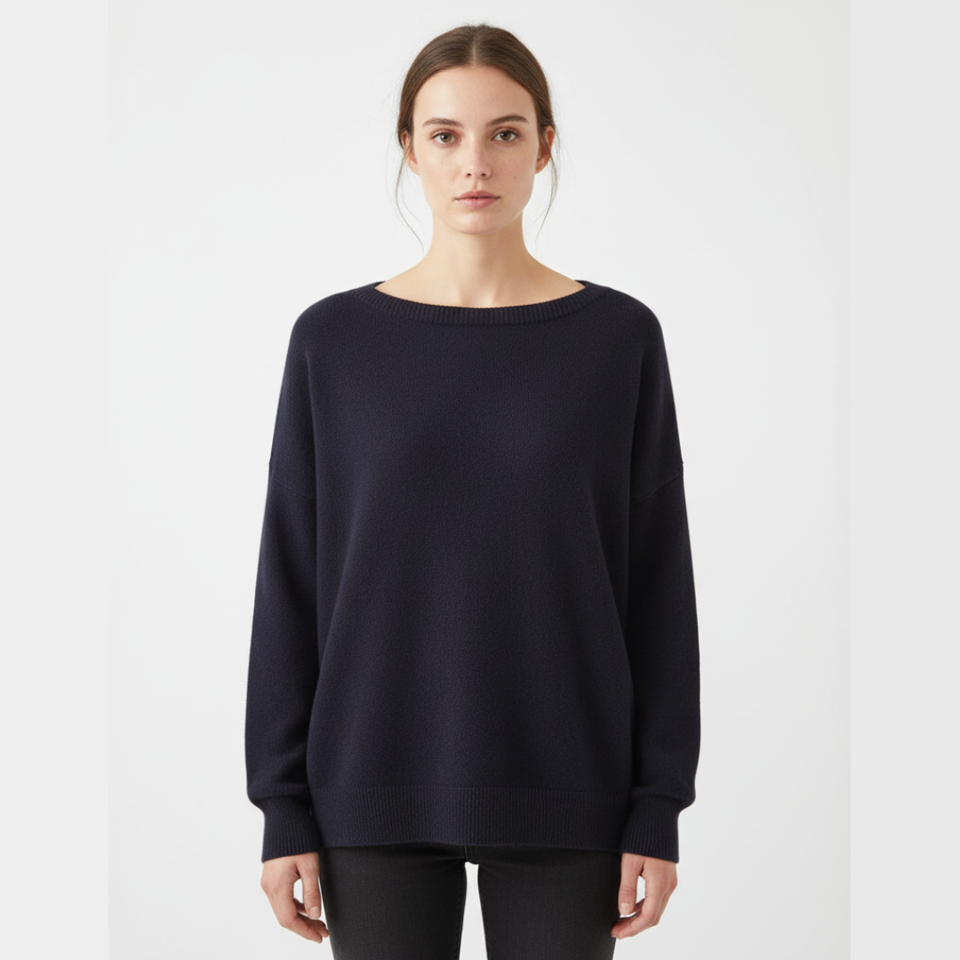 Pullover Damen | Strickpullover mit Rundhalsausschnitt