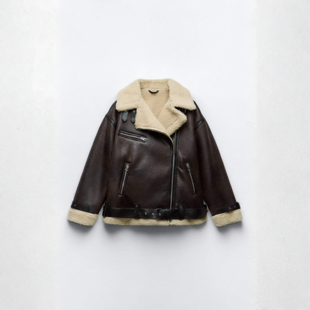 Oversized Jacke Damen | Mit Kragen und Gürteldetails