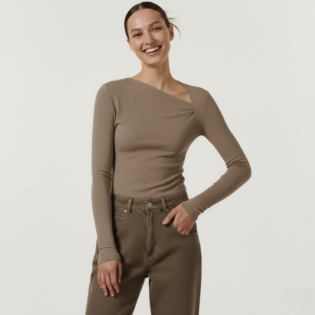 Langarmshirt für Damen | Asymmetrisches Design